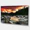Designart - Rocky Mountain River at Sunset - Extra Large Wall Art Landscape